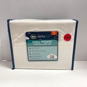 Serta Chill Nights Twin Cooling Sheet Set Cream OFF WHITE New in Package